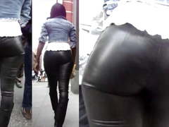 Candid Leather (Real leather pants on sexy ebony)