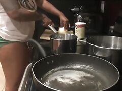Pierced Tit Ghetto Cooks Naked